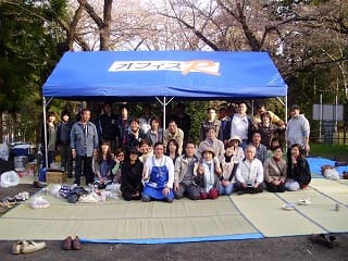 オフィスR様 軽量アルミパイプテントで設営した事例