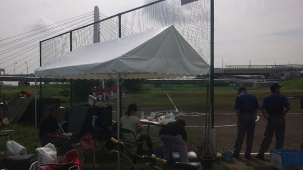 井端弘和杯学童野球大会様 イベント集会テント(アルミ)で設営した事例