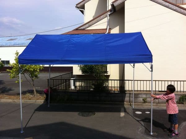 天上塚2組様 軽量アルミパイプテントで設営した事例