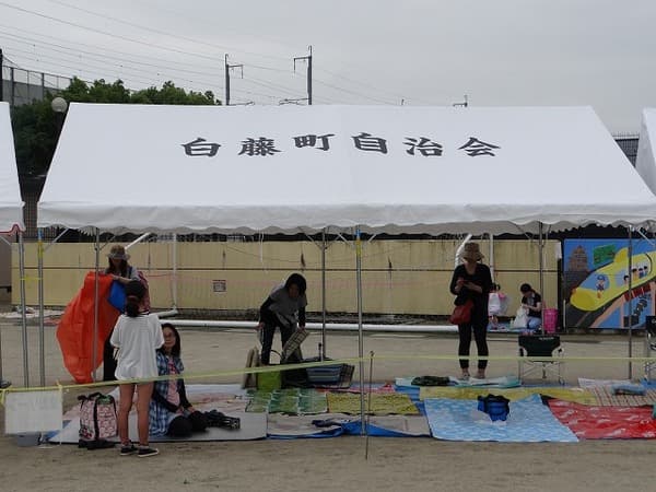白藤町自治会様 組立らくらく キングテントで設営した事例