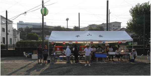 豊田市平山自治区様 軽量アルミパイプテントで設営した事例