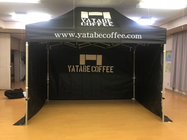 YATABE COFFEE様 クイックテント(スチールフレーム)で設営した事例