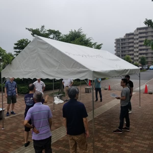 グレーシアパーク八王子みなみ野管理組合様 組立らくらく キングテントで設営した事例
