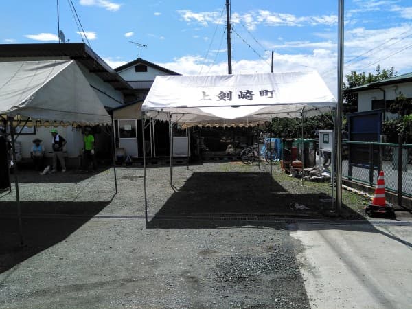 上剣崎町内会様 イベント集会テント(定番品)軒高200cmで設営した事例