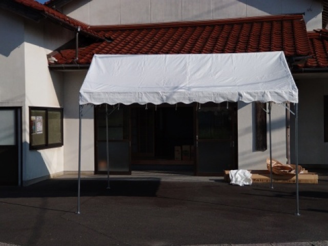 下山根自治会様 イベント集会テント(定番品)軒高200cmで設営した事例