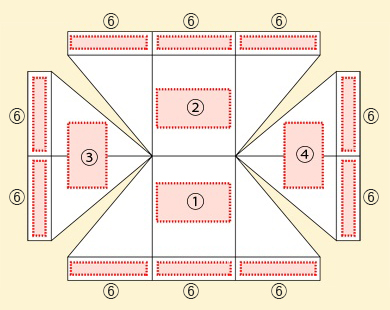 折りたたみ式テントの展開図