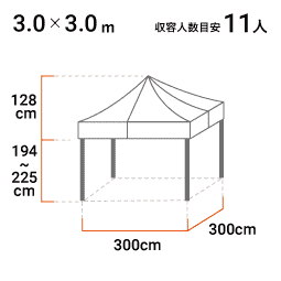 3.0m×3.0m 寸法図