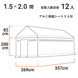 1.5×2.0間 住居タイプ 寸法図