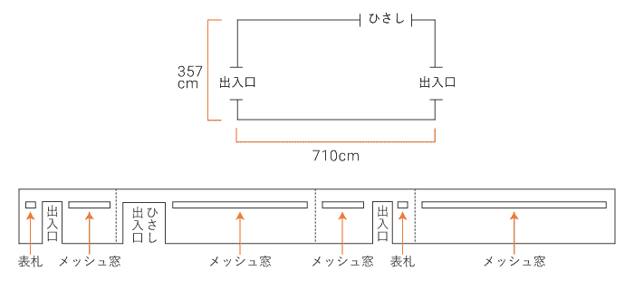 2.0間×4.0間 フルセット（ひさしあり）の展開図