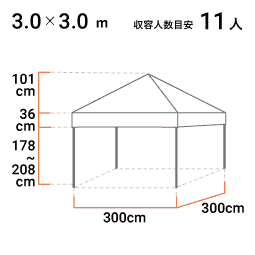 3.0m×3.0m 寸法図