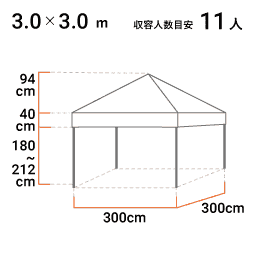 3.0m×3.0m 寸法図