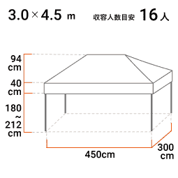 3.0m×4.5m 寸法図