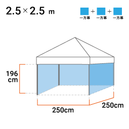 2.5m×2.5m 寸法図