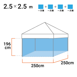 2.5m×2.5m 寸法図