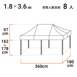 1.8m×3.6m 寸法図