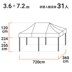 3.6m×7.2m 寸法図