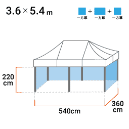 3.6m×5.4mx2.2m 寸法図