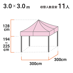 3.0m×3.0m 寸法図