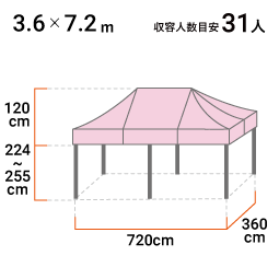 3.6m×7.2m 寸法図