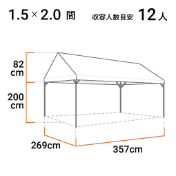 1.5×2.0間 標準白天幕