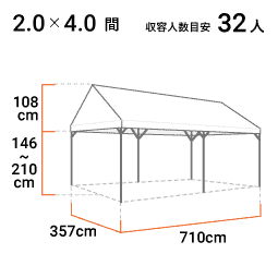 2.0×4.0間 寸法図