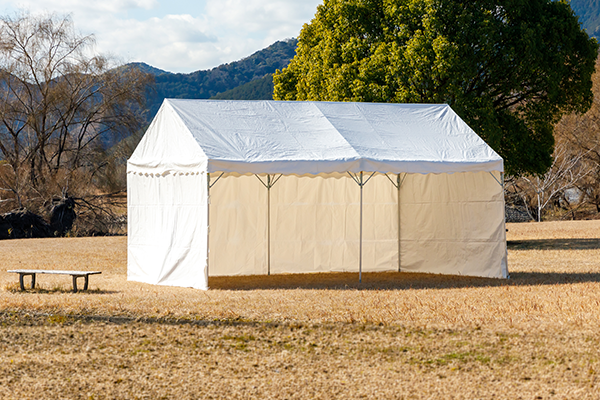 組立パイプテント 三方幕 軒高200cm 商品画像1