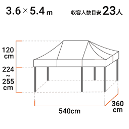 3.6m×5.4m 標準色天幕