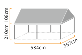 イベント集会テント 2.0間×3.0間 (伸縮式) 標準白天幕