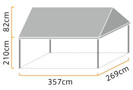 イベント集会テント 1.5間×2.0間 (伸縮式) 標準白天幕