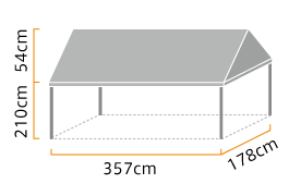 イベント集会テント 1.0間×2.0間 (伸縮式) 標準カラー