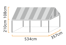 イベント集会テント 2.0間×3.0間 (伸縮式) ストライプ