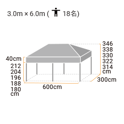 イージーアップテント　デラックスシリーズ/スチール(3.0m×6.0m)