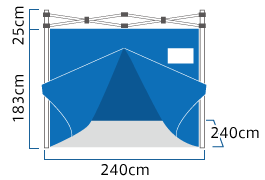 おたすけテント2(天井なし・床面あり) 2.3m×2.3m