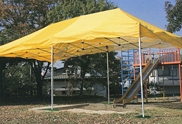 かんたんてんと3(メッシュタイプ) 3.0m×6.0m スチール&アルミ複合