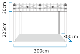 かんたんてんと3(メッシュタイプ平屋根型) 3.0m×3.0m