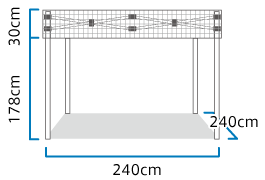 かんたんてんと3(メッシュタイプ平屋根型) 2.4m×2.4m アルミ