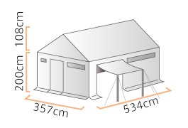 防災用レスキューテント(2.0間×3.0間) フルセット