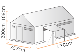 防災用レスキューテント(2.0間×4.0間) フルセット