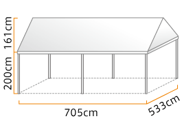 大型イベント集会テント 3.0間×5.0間 (強力パイプ) 標準カラー