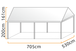 大型イベント集会テント 3.0間×4.0間 (強力パイプ) 標準白天幕