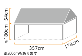 イベント集会テント 1.0間×2.0間 (定番品) 上等カラー 軒高180cm