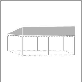 片流れスタイルテント 2.0間×3.0間 (定番品) ストライプ 軒高200cm