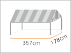 イベント集会テント 1.0間×2.0間 (アルミ) ストライプ