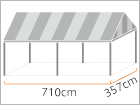 イベント集会テント 2.0間×4.0間 (アルミ) ストライプ