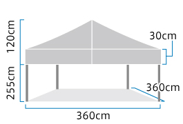 かんたんてんと3(キングサイズ)・オプション色(3.6m×3.6m)