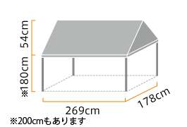イベント集会テント 1.0間×1.5間 (定番品) 標準カラー 軒高200cm