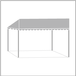 片流れスタイルテント 1.5間×2.0間 (定番品) 標準カラー 軒高200cm